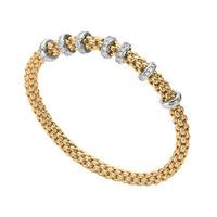 Fope Flex\'it Solo 18ct Yellow White Gold 0.50ct Diamond Size S Bracelet