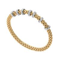 fope flexit solo 18ct yellow white gold 050ct diamond size s bracelet