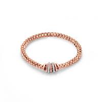 fope flexit wild rose 18ct rose gold 025ct diamond size m bracelet