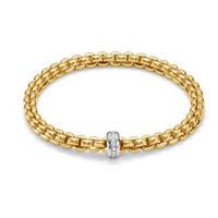 Fope Flex\'It Olly 18ct Yellow Gold 0.15ct Diamond Bracelet