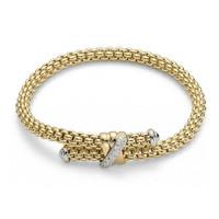 fope flexit solo 18ct yellow white gold 020ct diamond size m bracelet