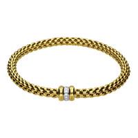 Fope Flex\'It Solo 18ct Yellow Gold 0.10ct Pave Diamond Size M Bracelet