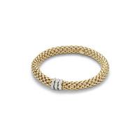 fope bracelet flexit solo diamond 18ct yellow and white gold