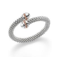 Fope Bracelet Fizzy Open Ended Silver 18ct Rose Gold