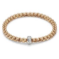 Fope Flex\'It Olly 18ct Rose Gold 0.15ct Diamond Size M Bracelet