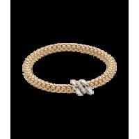 Fope Flex\'it Solo 18ct Rose White Gold 0.08ct Diamond Size XS Bracelet