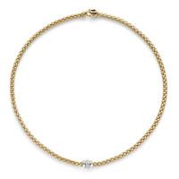 fope 18ct yellowwhite gold 017 carat diamond flexit solo necklet