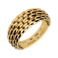 fope lux 18ct yellow gold signature weave ring