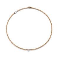 Fope Eka Tiny 18ct Rose White Gold 0.19ct Diamond 43cm Necklace