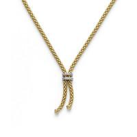 fope maori 18ct yellow white gold 009ct diamond lariat necklace