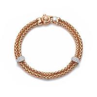 fope ines 18ct rose gold 029ct diamond bracelet