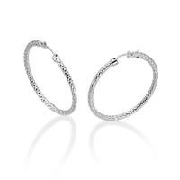 Fope 18ct White Gold Lovely Daisy Hoop Earrings