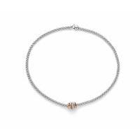 fope flexit solo necklace black diamond set rondel 18ct rose and white ...