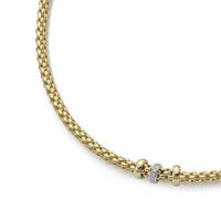 Fope Necklace Solo Diamond 18ct Yellow And White Gold