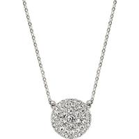 Fossil Jewellery Stainless Steel White Crystal Disc Necklet JF00138040