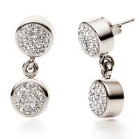 Folli Follie Bling Chic Silver Plated White Stud Drop Earrings 5040.1644