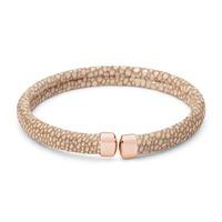 Fossil Beige Leather Open End Bangle JF01358791