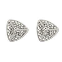 Fossil Jewellery Stainless Steel Crystal Triangle Studs JF01401040