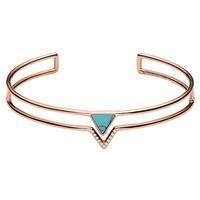 Fossil Rose Gold Plated Teal Open Bangle JF02643791