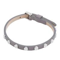 fossil iconic grey leather studded bracelet jf02571998