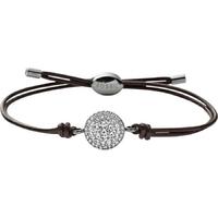 fossil ladies crystal disc black cord bracelet jf00117040