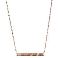 Fossil Ladies Vintage Glitz Rose Gold Plated Bar Necklace JF02144791