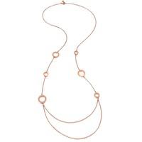 Folli Follie Ladies Classy Rose Gold Plated Cubic Zirconia Necklace 5020.2978