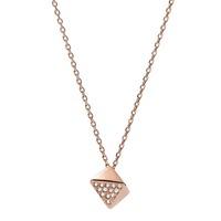 Fossil Vintage Glitz Rose Gold Plated Crystal Pendant Necklace JF02001791