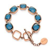 Folli Follie Ladies Elements Rose Gold Plated Blue Stone Bracelet 5010.168