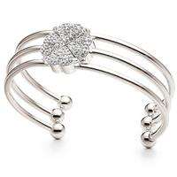 folli follie silver plated white crystal bangle 50101584