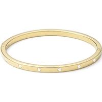 fossil ladies gold plated crystal hinged bangle jf00842710