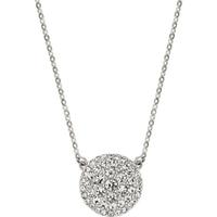 Fossil Jewellery Stainless Steel White Crystal Disc Necklet JF00138040