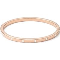Fossil Ladies Rose Gold Plated Crystal Hinged Bangle JF00843791