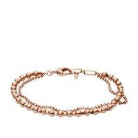 Fossil ladies Rose Gold Colour Double Multi Beaded Bracelet