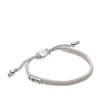 Fossil Vintage Casual Grey Plaited Leather Bracelet