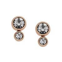 fossil rose gold tone double zirconia stud earrings