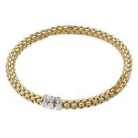 fope 18ct yellow gold and diamond pave bracelet