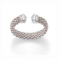 Fope Diamond Silver and Rose Gold Plated Bangle