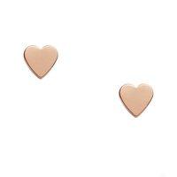 Fossil Fashion Rose Gold Tone Heart Stud Earrings