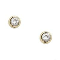 fossil fashion gold tone zirconia round stud earrings