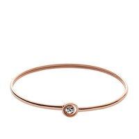 Fossil Vintage Iconic Rose Gold CZ Dot Bangle