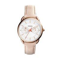 fossil ladies tailor multifunction light brown leather watch