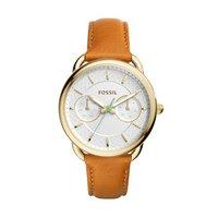 Fossil ladies Gold Plated Tailor Mulitifunction Brown Leather Watch