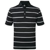 footjoy 2017 lisle open stripe polo black