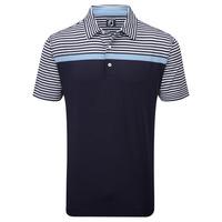 footjoy 2016 lisle engineered stripe polo navywhitelight blue