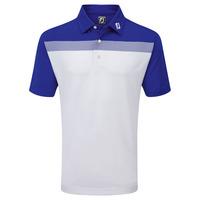 Footjoy 2016 Birdseye Colourblock Polo - White/Royal