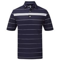 Footjoy 2017 Smooth Pique Chest Stripe Polo - Navy/White