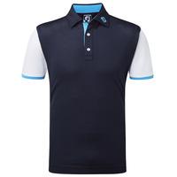 Footjoy 2017 Pique Colourblock Contrast Polo - Navy/White