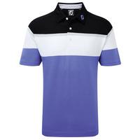 Footjoy 2016 Raglan Chest Stripe Polo - Light Purple/White/Grey/Black