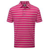 footjoy 2016 lisle stripe polo berrymint